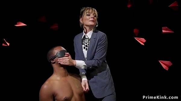 Black slave worships pussy to mistress