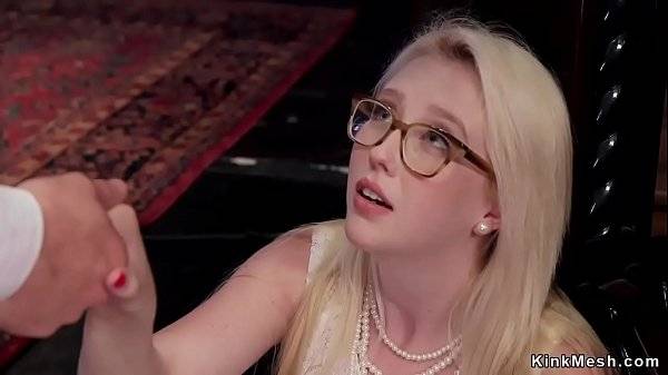 College blonde bdsm fucking in threesome