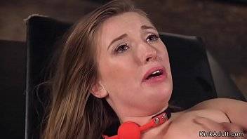 Master whipped hot brunette and anal fucked with huge dick