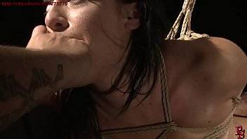 Perverted slut Barbie Pink, sucking dick in rope bondage humiliated, and drinking pee, and her own squirt.