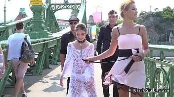 Petite brunette teen slave Rebecca Volpetti blindfolded and gagged