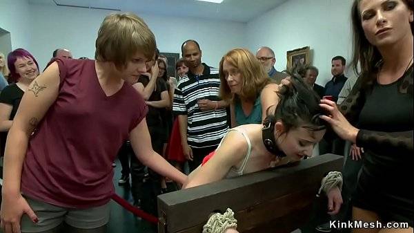 Tied slut anal fucked in public gallery