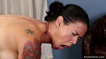 Blonde therapist with different sex toys anal fucks big ass brunette