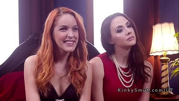 Pinched tongue redhead slave hard fucked