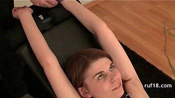 Skinny tight teen with big tits banged in her bathroom