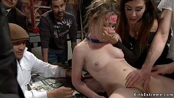 Hot preachers daughter teen Jessie Parker is public d. at night and throat fucked by big dick then pussy vibrated by her lezdom Princess Donna Dolore