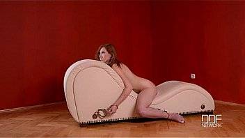 Red head submissive cuffed and controlled by sexy Czech Dominatrix