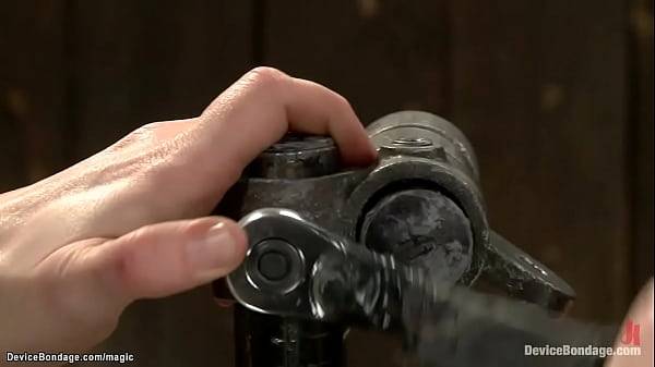 Bound ginger pussy and ass fingered