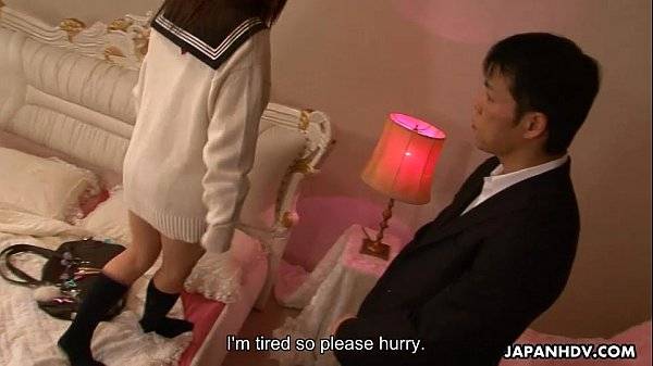 Cute and caring teen getting face spunked