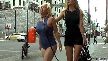 Hot ass big tits petite blonde in a bar fucked in group