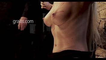 Blonde Whipped on Her Chest