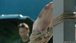 Auto body shop owner Tommy Pistol invited blonde Penny Pax who met at therapist in his shop and in bondage rough fucked her and made self fist